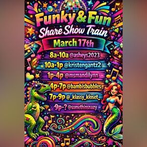 Funky & Fun Share Show Train 8AM-11:30PM or later!